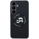 3. Karl Lagerfeld Silicone Karl&Choupette Heads MagSafe Case for Samsung Galaxy S26 FE - Black