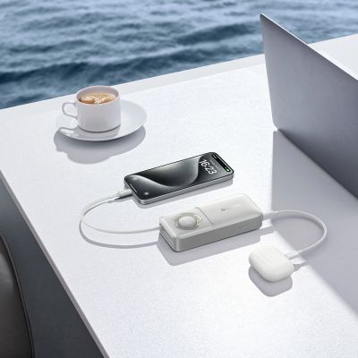8. Baseus Free2Pull 10000mAh 30W powerbank with USB-C port and retractable USB-C cable - gray