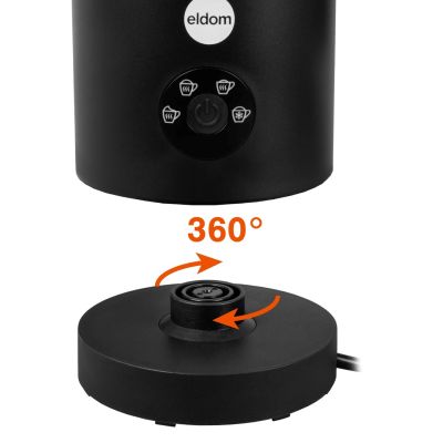3. ELDOM SI560C FOMI Milk Frother, 500 W, Black, 300 ml, Frothing and Heating