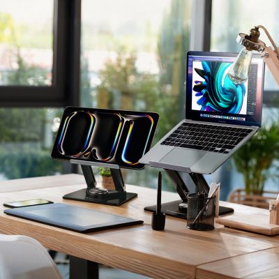 18. Wozinsky WRS-CPY84SB 360 Aluminum Laptop and Tablet Stand + Free Smartphone Stand - Black
