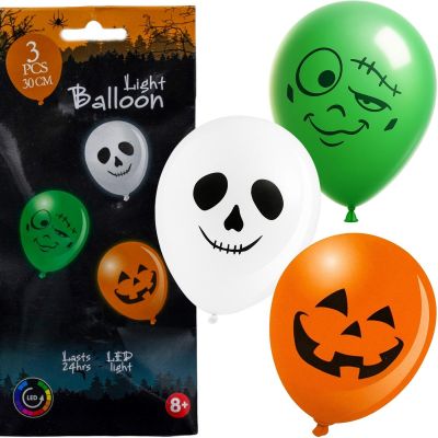7. HALLOWEEN LED DECORATIVE BALLOON 3 PCS