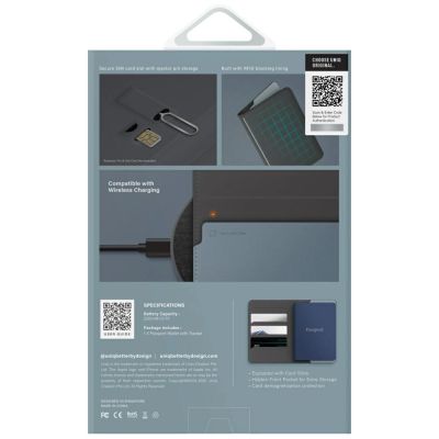 7. Uniq Belmont Passport Case with Apple Find My RFID Blocking Gray Blue