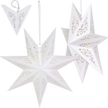 PAPER DECORATION STAR 45CM 7 ARMS WHITE