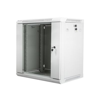 7. Lanberg WF01-6412-10S Rack Cabinet (12U; 635mm / 600mm / 450mm; wall-mounted; Glass; 19''; gray)