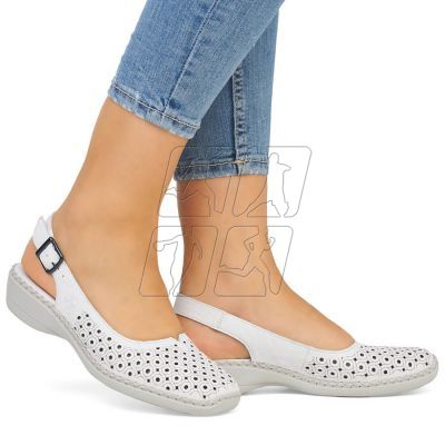 2. Comfortable leather sandals Rieker W RKR665 white