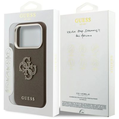 8. Guess FW Resin Logo case for iPhone 17 Pro - brown