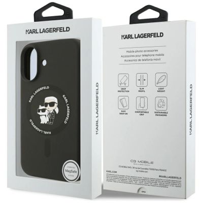 8. Karl Lagerfeld Silicone Karl&Choupette Ring MagSafe Case for iPhone 17 - Black
