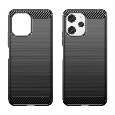 2. Flexible carbon pattern case for Xiaomi Redmi 12 Carbon Case - black