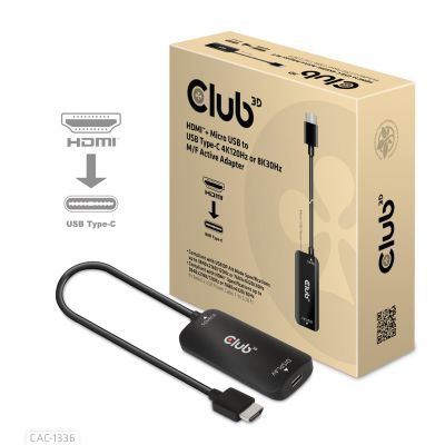 9. CLUB3D CAC-1336 Cable Adapter 1m HDMI + USB USB Type-C Black