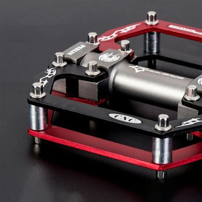 6. Rockbros 2010-12SBKR Aluminum Bicycle Pedals with Sealed Bearings - Black and Red