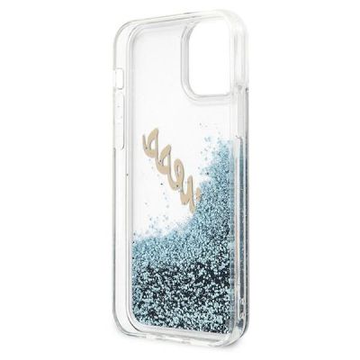 8. Guess GUHCP12LGLVSBL iPhone 12 Pro Max 6.7" blue/blue hardcase Glitter Vintage Script