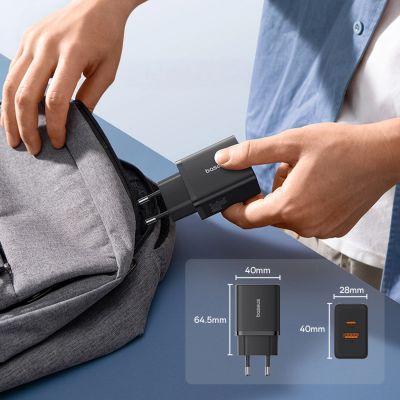 14. Baseus Cube Pro 30W USB-C USB-A Wall Charger - Black