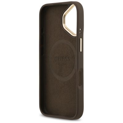 7. Guess 4G Logo Plate MagSafe case for iPhone 17 - brown