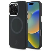 Mercedes Silicone Tonal Logo MagSafe iPhone 16 Pro Case - Black
