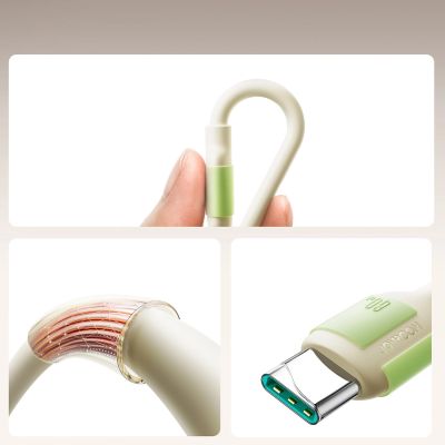 2. Joyroom S-A53 60W USB-C Cable - USB-C with fluorescent tip 1.2 m - beige