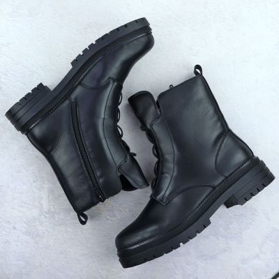 4. Rieker Y3160-00 women's black leather ankle boots