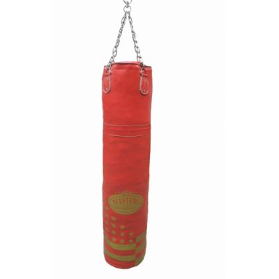 Leather punching bag 150/35 cm full WWS-STAR red