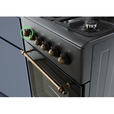 5. Gas-electric cooker MPM-56-KRM-13 50 cm Black Retro, convection