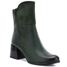 Women's green block heel ankle boots M.Daszyński SA269-1