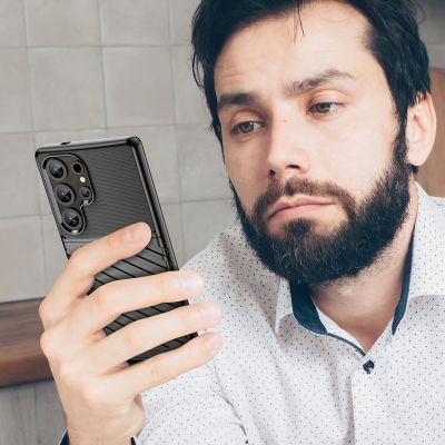 7. Thunder Case Samsung Galaxy S25 Ultra Silicone Armored Case - Black