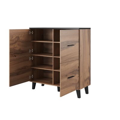 2. Chest of drawers LOTTA 110 4D wotan + matt black