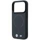 6. BMW M Kevlar Red Print Ring Metal Logo MagSafe Case for iPhone 18 Pro Max / 17 Pro Max - Black
