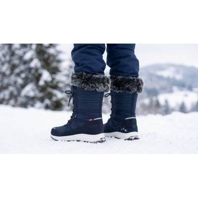 7. Trollkids Girls Hemsedal Winter Boots XT Waterproof Navy Blue (576-100)