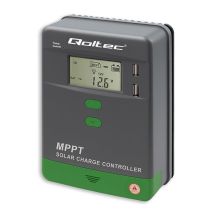 Qoltec MPPT Solar Charge Controller with Temperature Sensor 10A | 12V / 24V | LCD | 2 x USB | GEL | LiFePO4