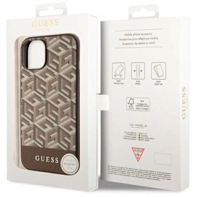 8. Guess GUHMP14MHGCFSEW iPhone 14 Plus 6.7" brown/brown hard case GCube Stripes MagSafe