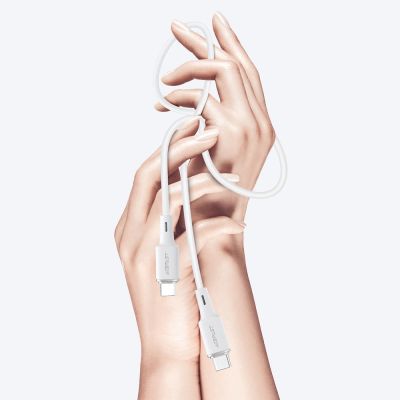 10. Acefast C2-03-CC USB-C - USB-C PD QC cable 60W 3A 480Mb/s 1.2m - white