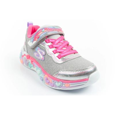 2. Skechers S Lights LED Children's Velcro Shoes for Girls Gray