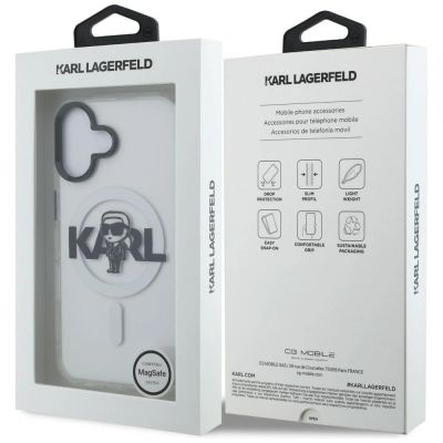 8. Karl Lagerfeld IML Karl Sketch Logo MagSafe Case for iPhone 16 - Clear