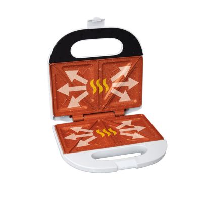 8. ELDOM SANDWICH MAKER ST11B RUDDY 750 W WHITE CERAMIC PLATES