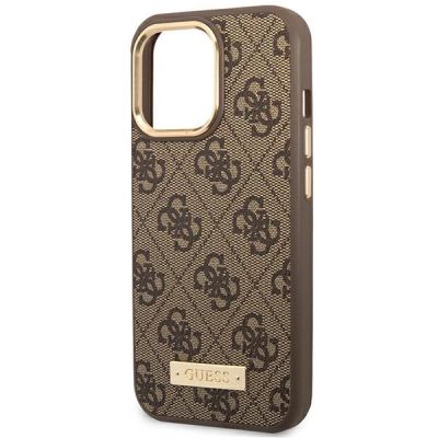 6. Guess GUHMP14LU4GPRW iPhone 14 Pro 6.1 "brown / brown hard case 4G Logo Plate MagSafe