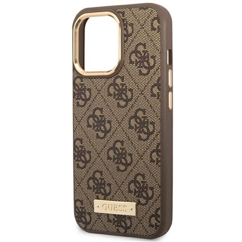 6. Guess GUHMP14LU4GPRW iPhone 14 Pro 6.1 "brown / brown hard case 4G Logo Plate MagSafe