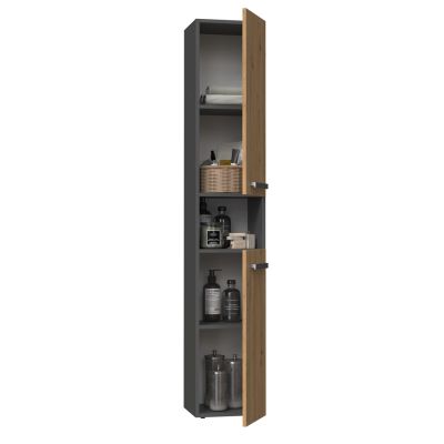 4. Bathroom cabinet NEL I 31x30xH174 anthracite/artisan