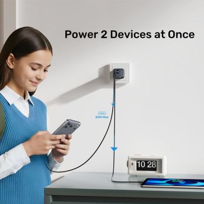 16. UNITEK 2X GAN 45W CHARGING UNIT, 2XUSB-C PD 3.0, QC, BLACK
