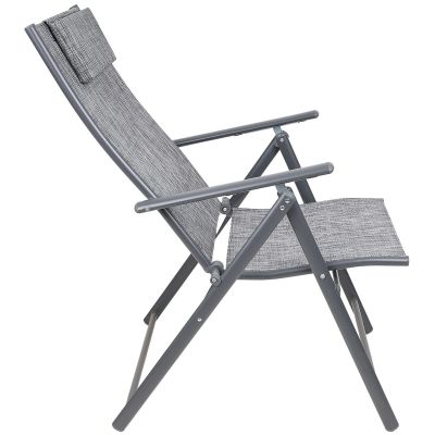 12. GARDEN CHAIR 57x68x106CM 2xTEXTLINE 7-POSITION WITH HEADREST SET OF 2 PCS