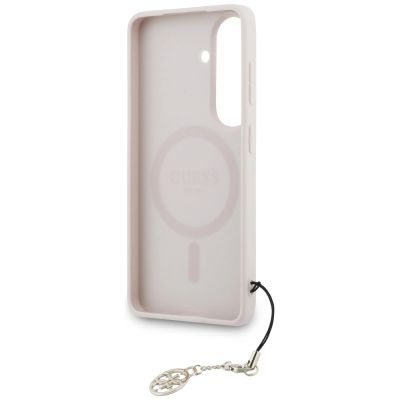 6. Guess 4G Classic Logo Charm MagSafe Case for Samsung Galaxy S26 - Pink