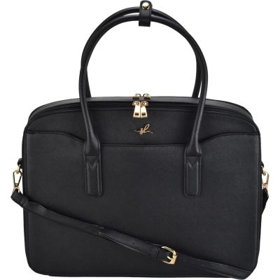 3. Women’s PU Handbag with Laptop Compartment, Black, SEMI LINE
