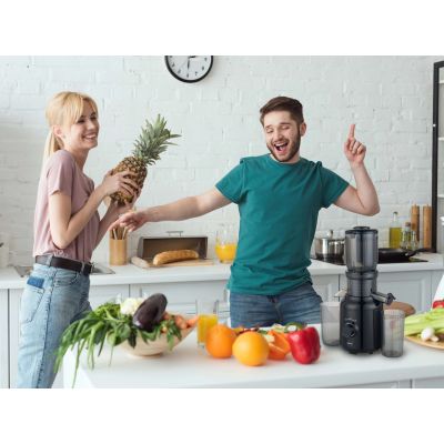 30. ELDOM SLOW JUICER PJ350 250 W BLACK TWO FILTERS NEW GENERATION HEAVY PRESS