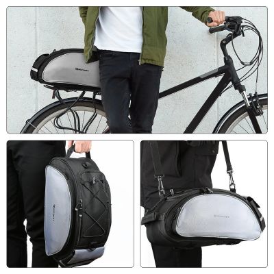 13. Wozinsky Bike Pannier Bag with Shoulder Strap 13L Black (WBB1BK)