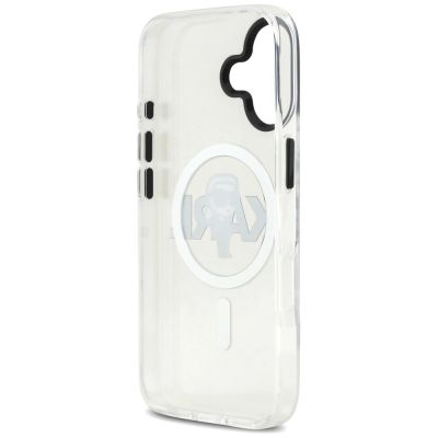 7. Karl Lagerfeld IML Karl Sketch Logo MagSafe Case for iPhone 17 - Transparent