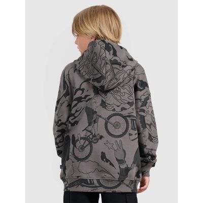 4. Boy's sweatshirt with hood, open, 4F 4FJRAW25TSWSM2343-90A