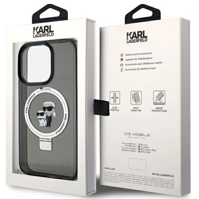 8. Karl Lagerfeld KLHMP13LHMRSKCK iPhone 13 Pro 6.1" black/black hardcase Ring Stand Karl&Choupette MagSafe