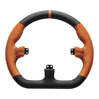5. Asetek SimSports GT – steering wheel rim – closed D-shape, black and orange