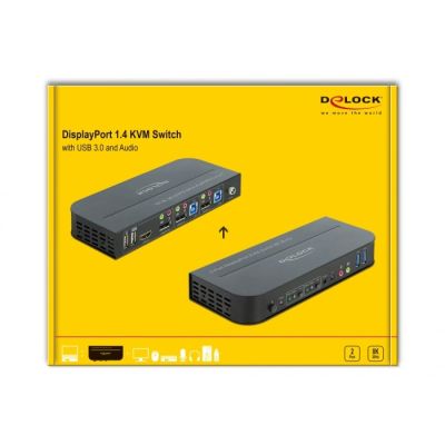 4. KVM Switch DisplayPort 1.4 8K with USB 3.0 and Audio - KVM / audio / USB switch - 2 ports