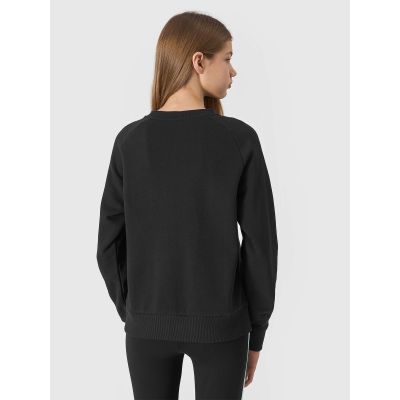 3. Girls' organic cotton sweatshirt, no zipper, no hood, 4F Junior