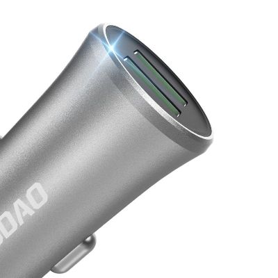 2. Dudao 3.4A smart car charger 2x USB silver (R6S silver)