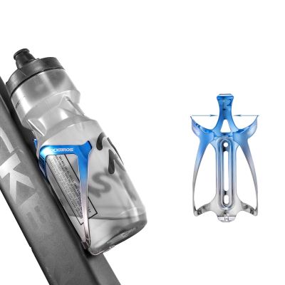 3. Rockbros RKL02 Aluminum Bottle Cage - Blue and Silver